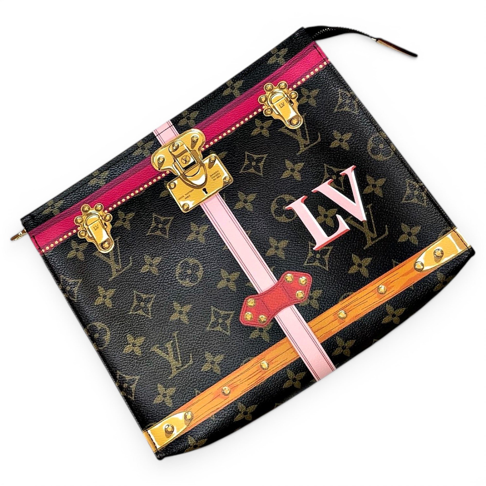 Pochette Trunk leather clutch bag