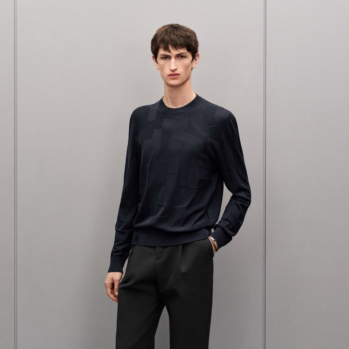 Marine "Maillon Puzzle" Crewneck Sweater
