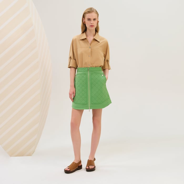 Vert Opaline Miniskirt With Equestrian Details