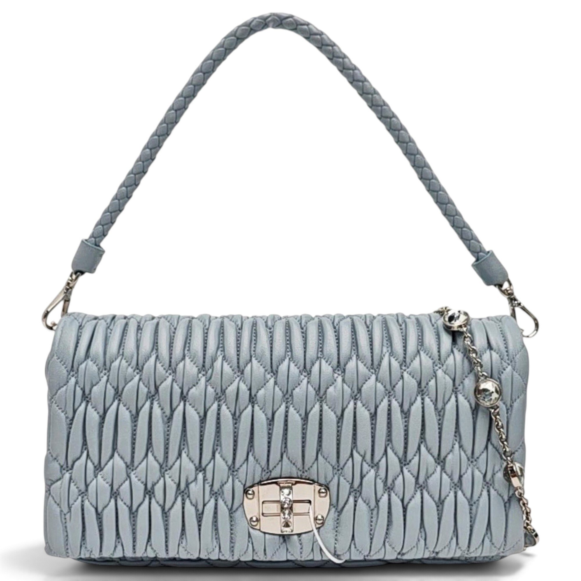 Miu Crystal leather handbag