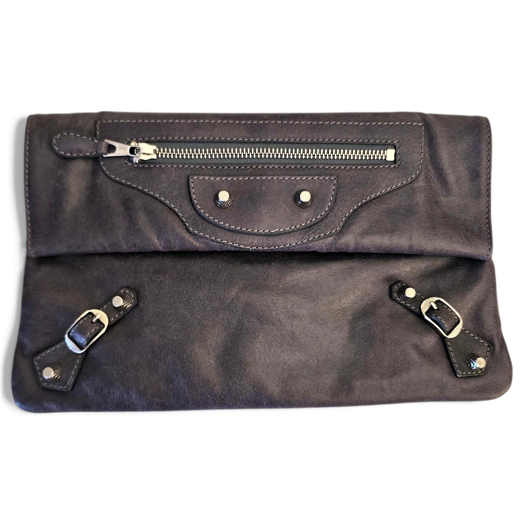 Envelop leather clutch bag