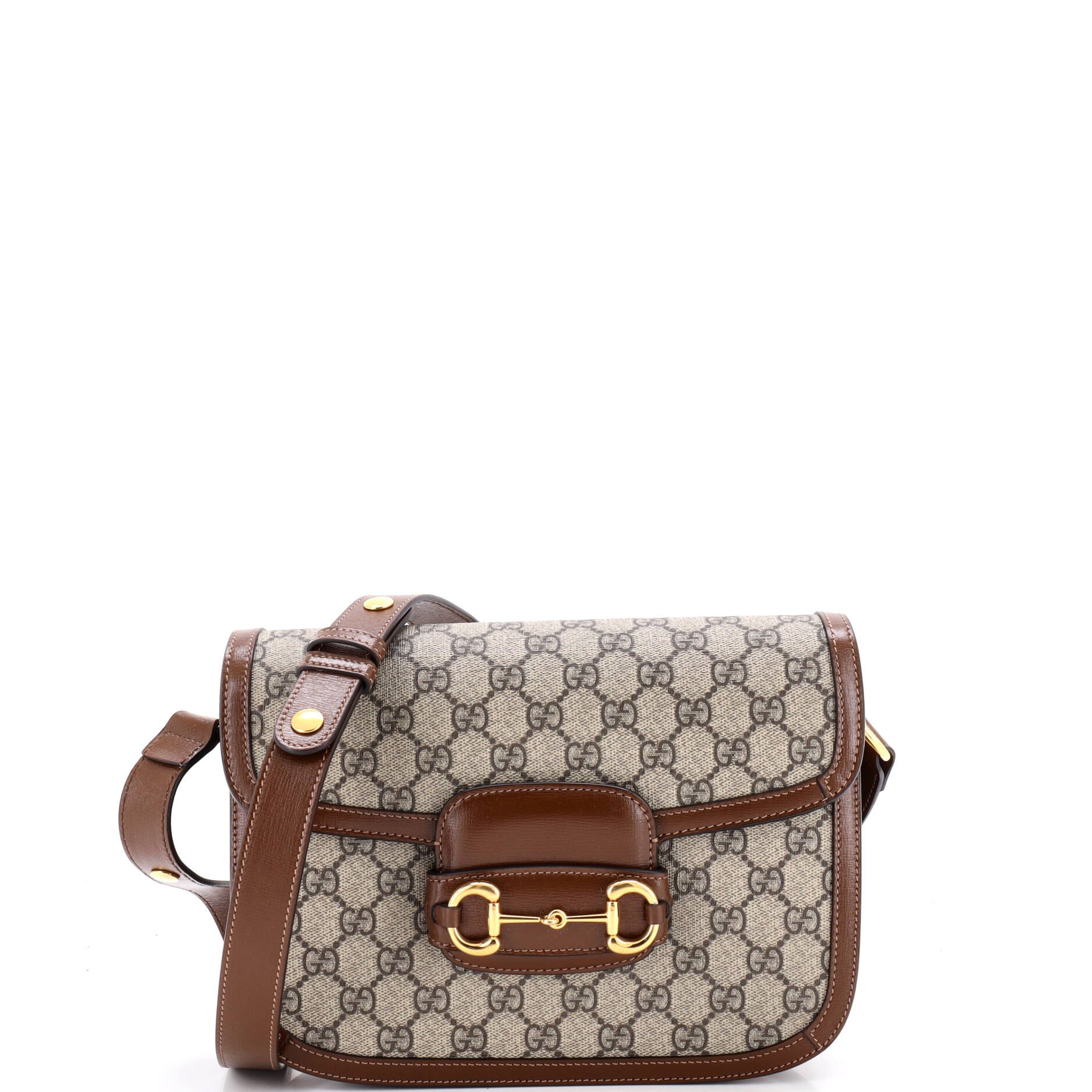 Horsebit 1955 Shoulder Bag GG Coated Canvas with Leather Small