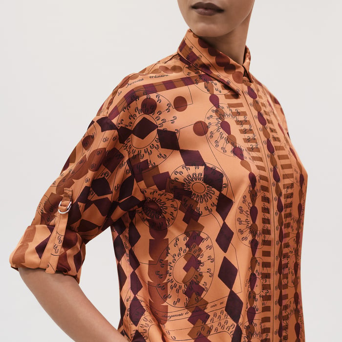 Marron Alezan "Eau d'Artifice" Wide Shirt