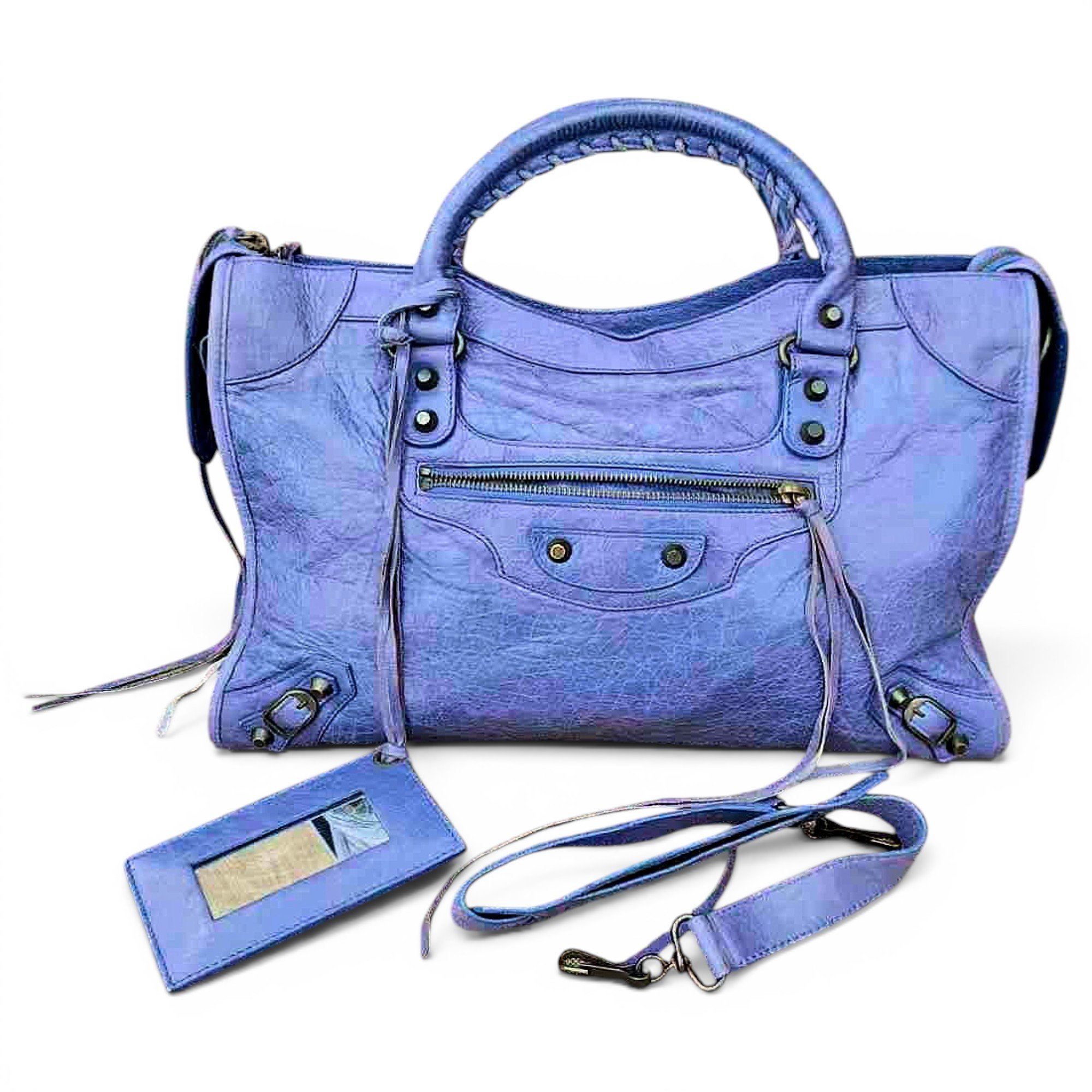 City leather handbag