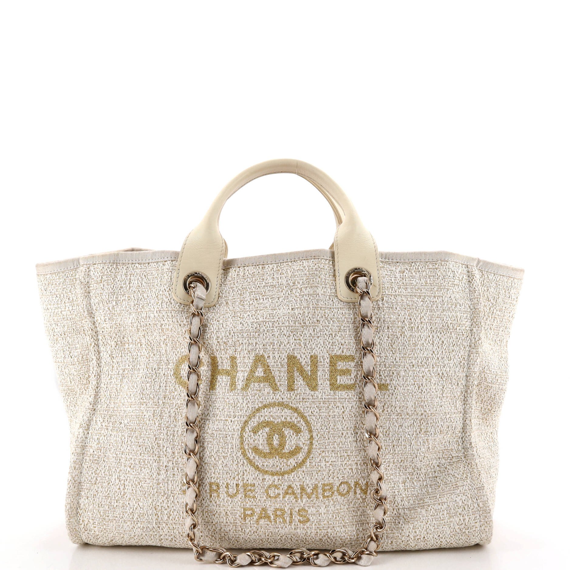 Deauville Tote Raffia with Glitter Detail Medium