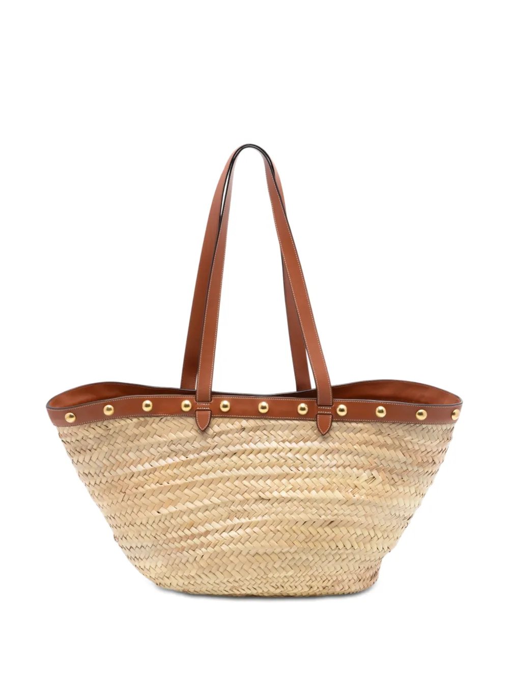 2019 Large Raffia Classic Studded Panier tote bag