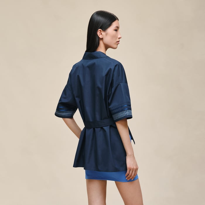 Bleu Outremer Embroidered Beach Tunic