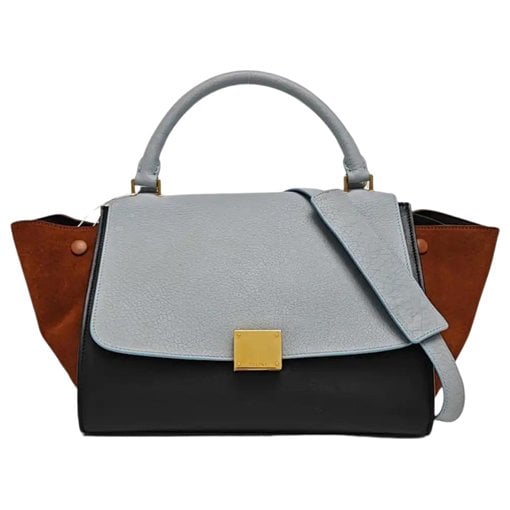 Trapèze leather handbag