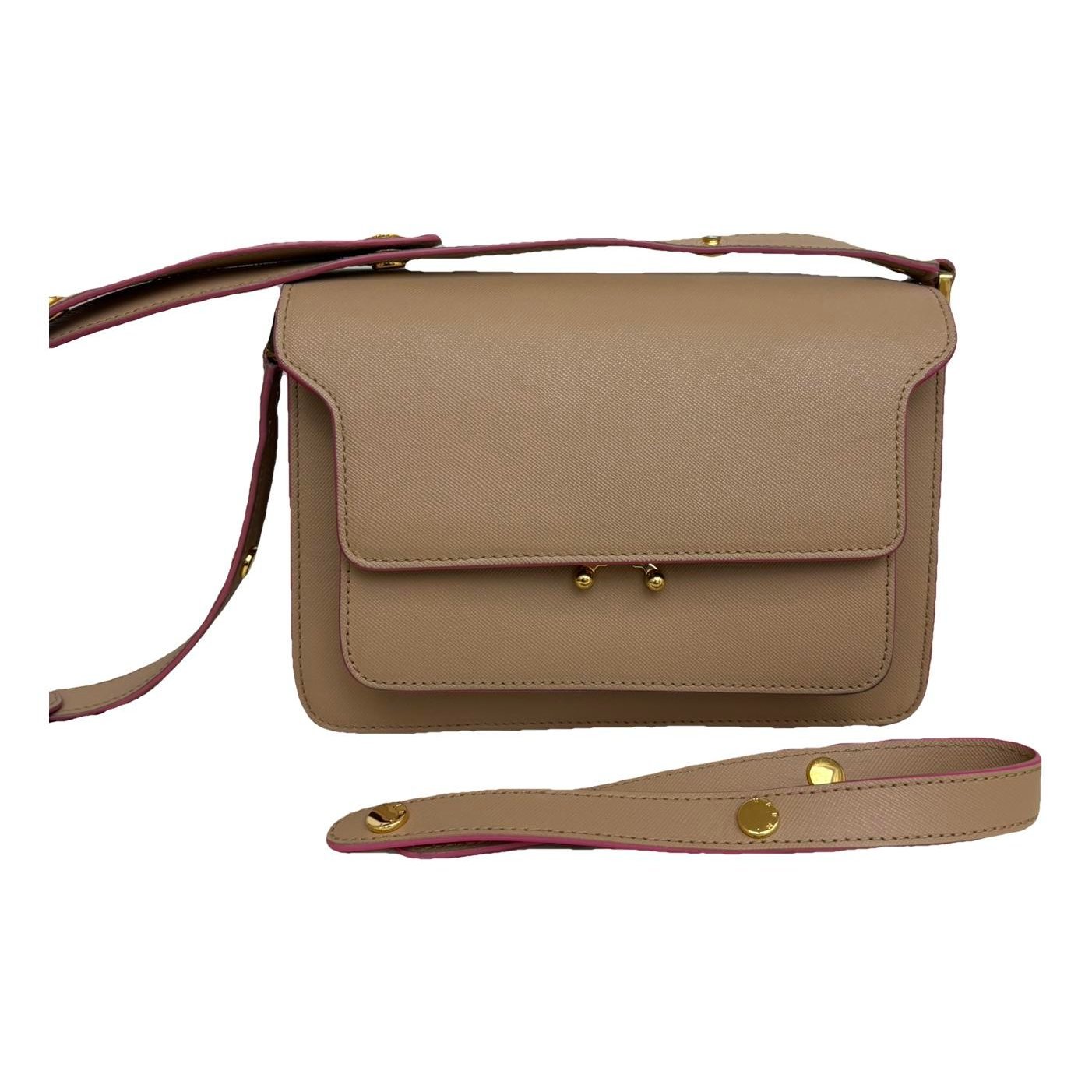 Trunk leather crossbody bag