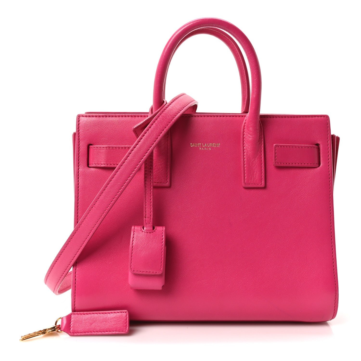 Saint Laurent Calfskin Nano Sac De Jour Fluo Pink