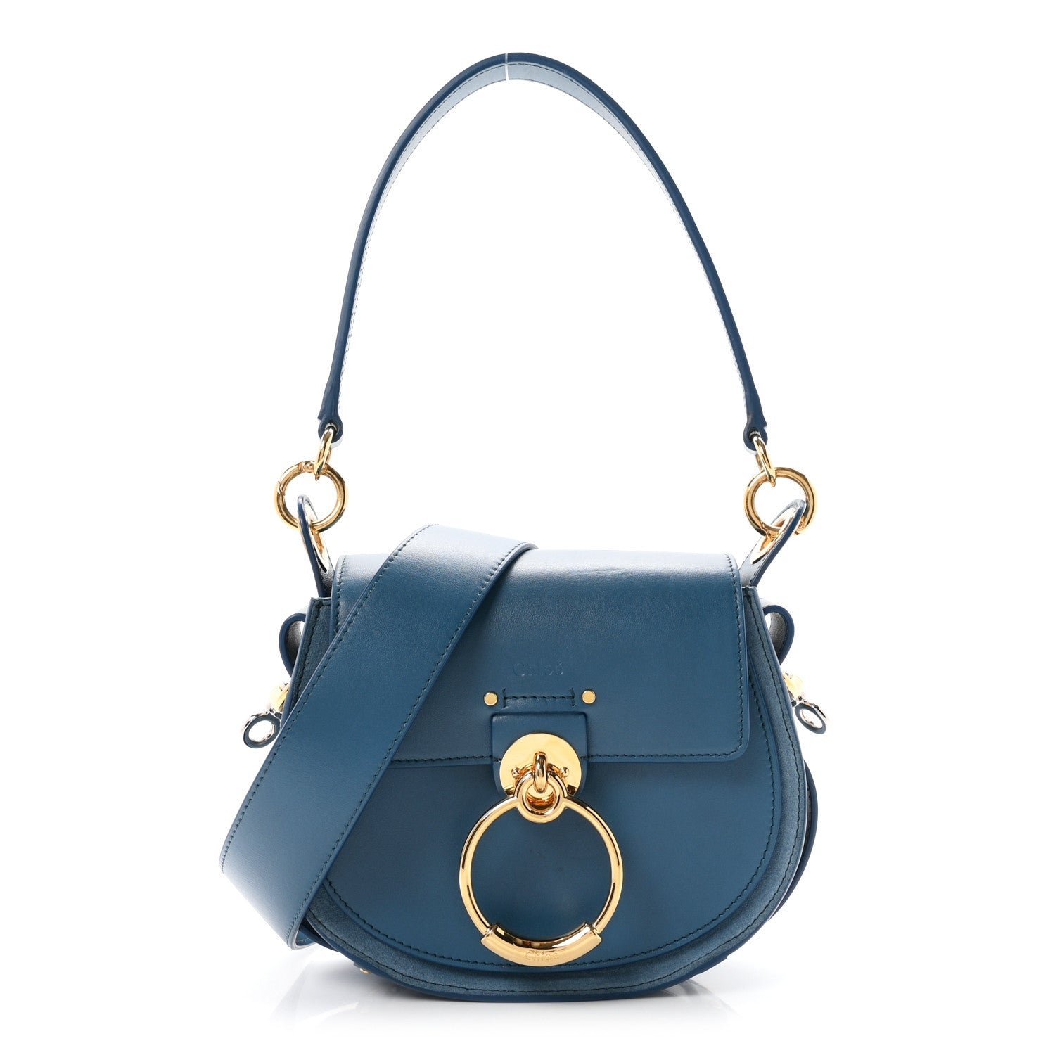Chloe Calfskin Suede Small Tess Bag Vinyl Blue