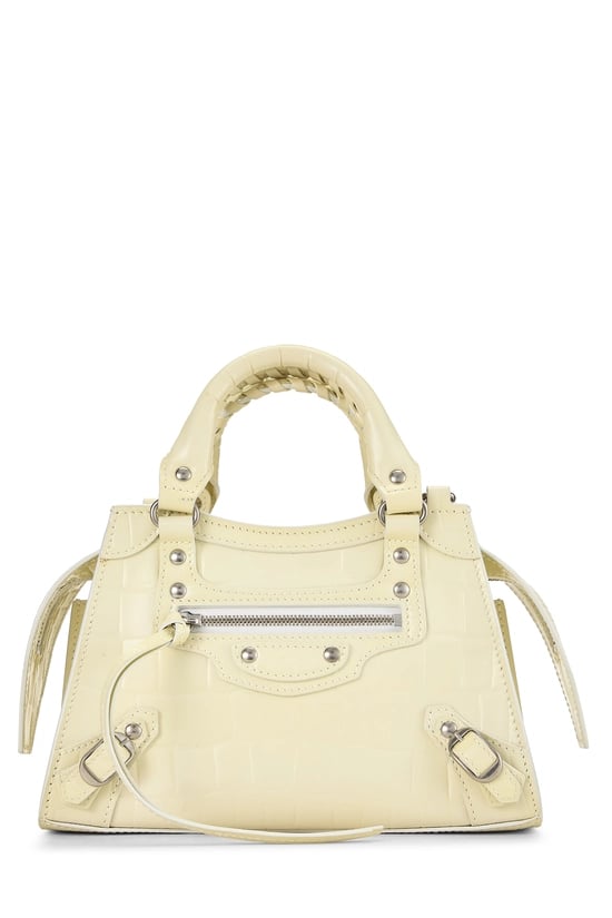 Beige Embossed Leather Neo Classic City Mini