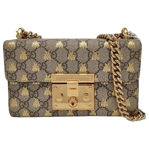 Padlock leather handbag