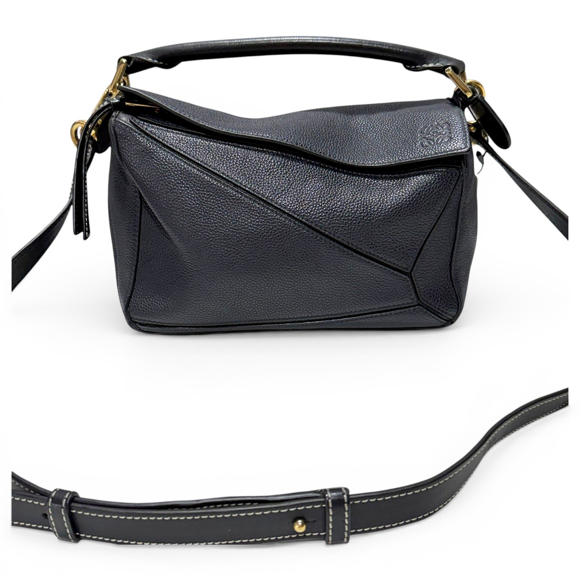 Puzzle leather handbag