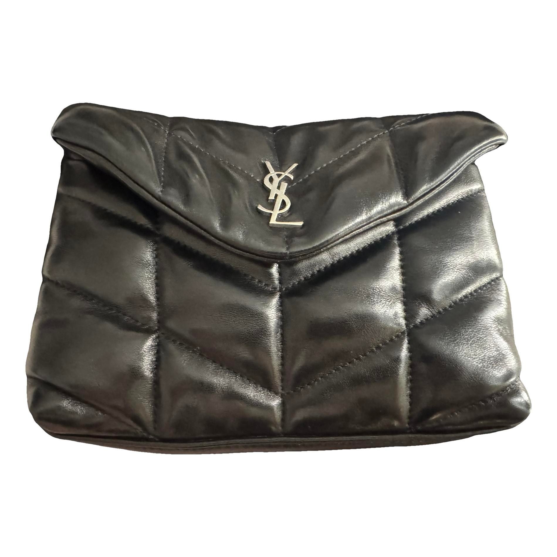 Leather clutch bag