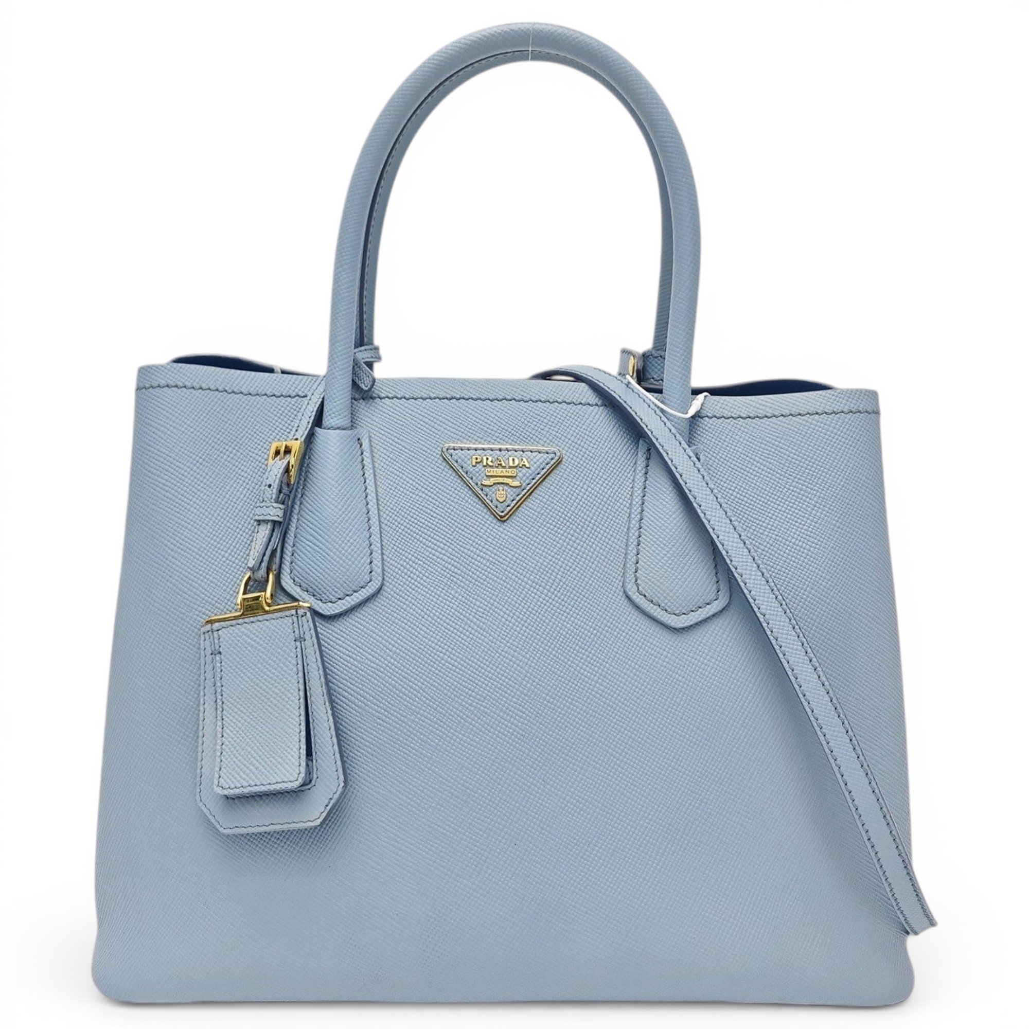 Double leather handbag