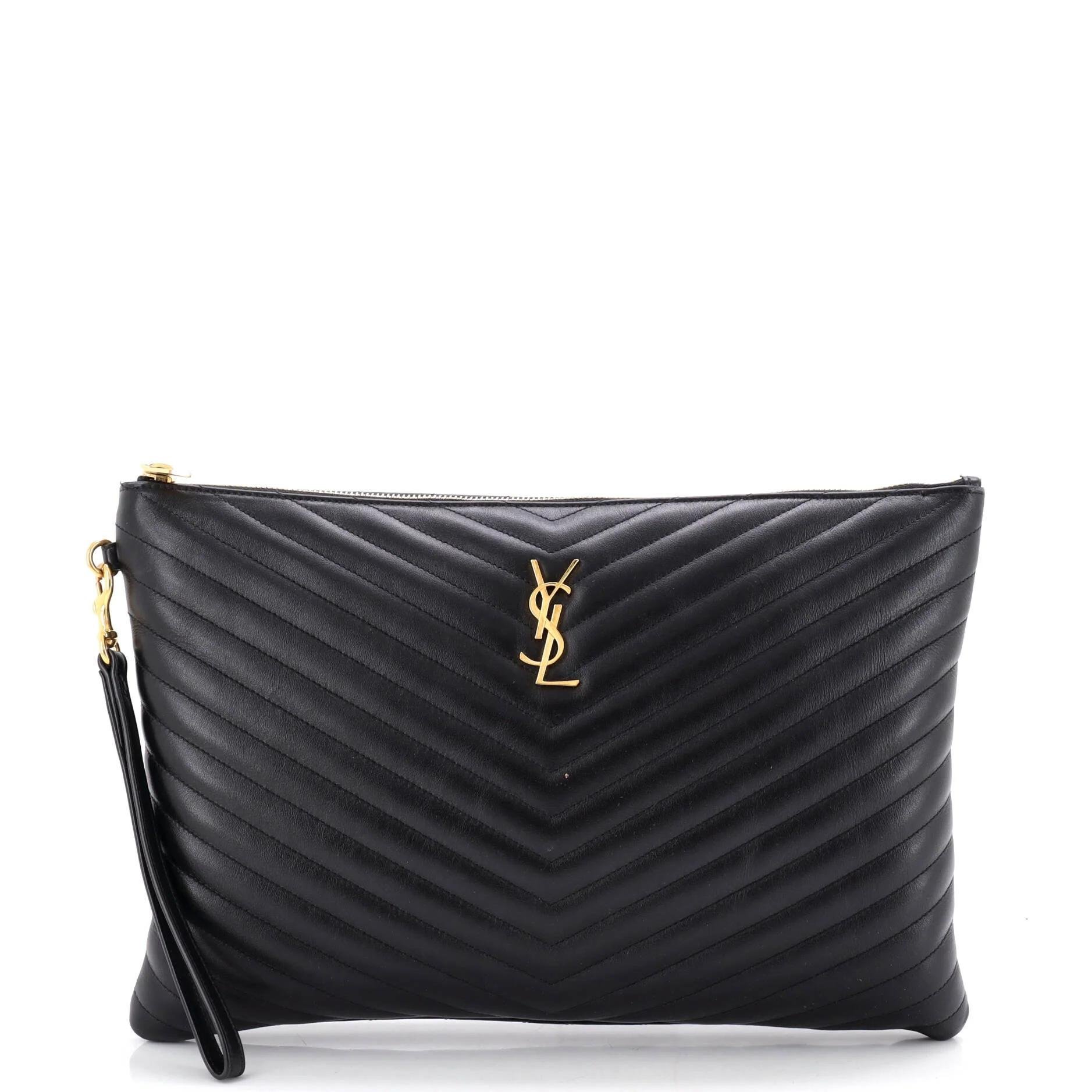 Leather clutch bag