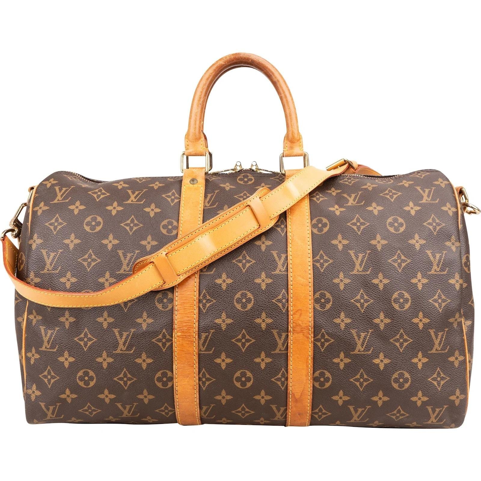Louis Vuitton Keepall leather travel bag