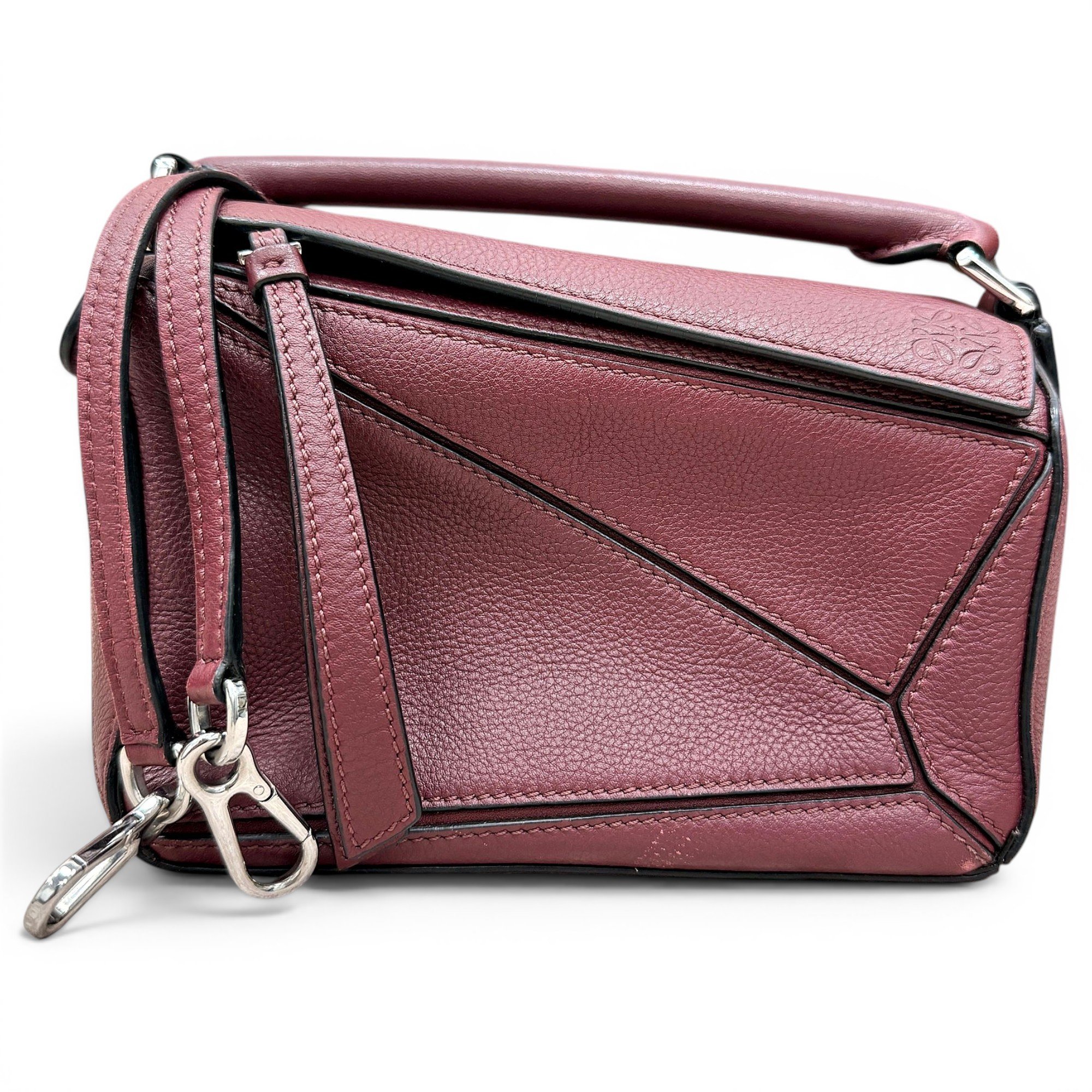Puzzle leather handbag