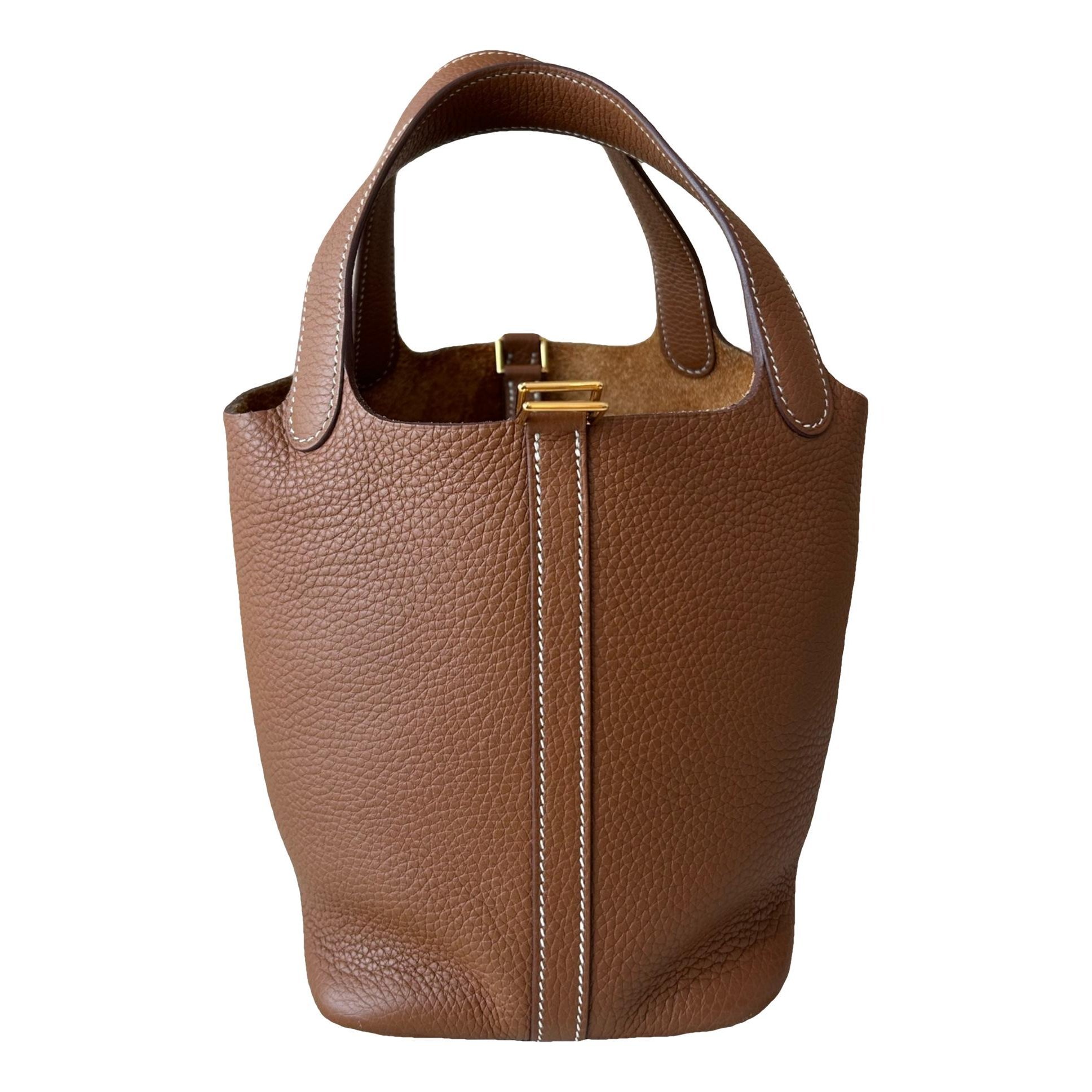 Picotin leather tote