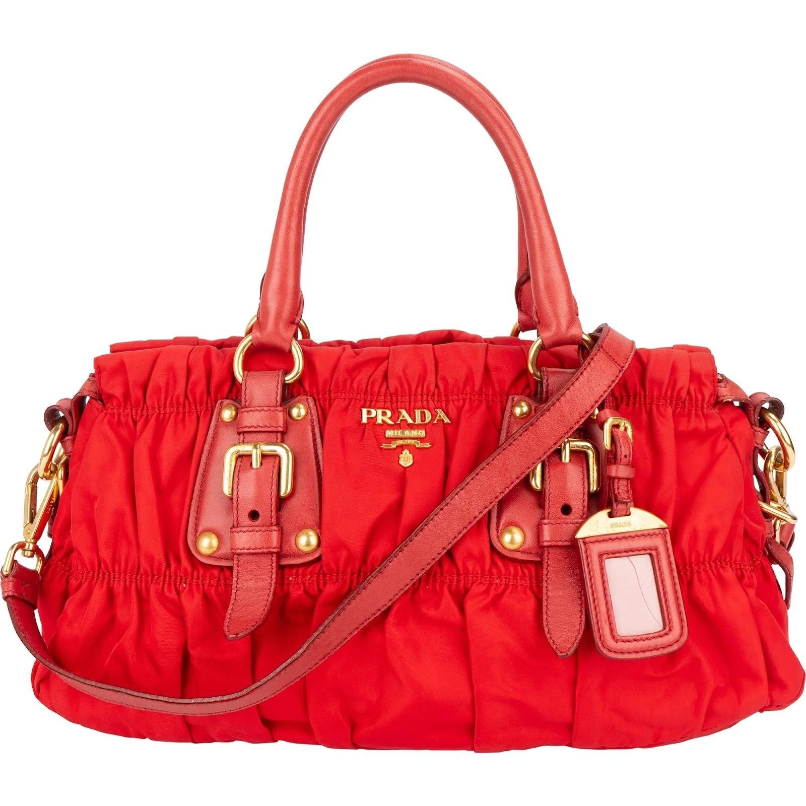 Re-Nylon leather handbag