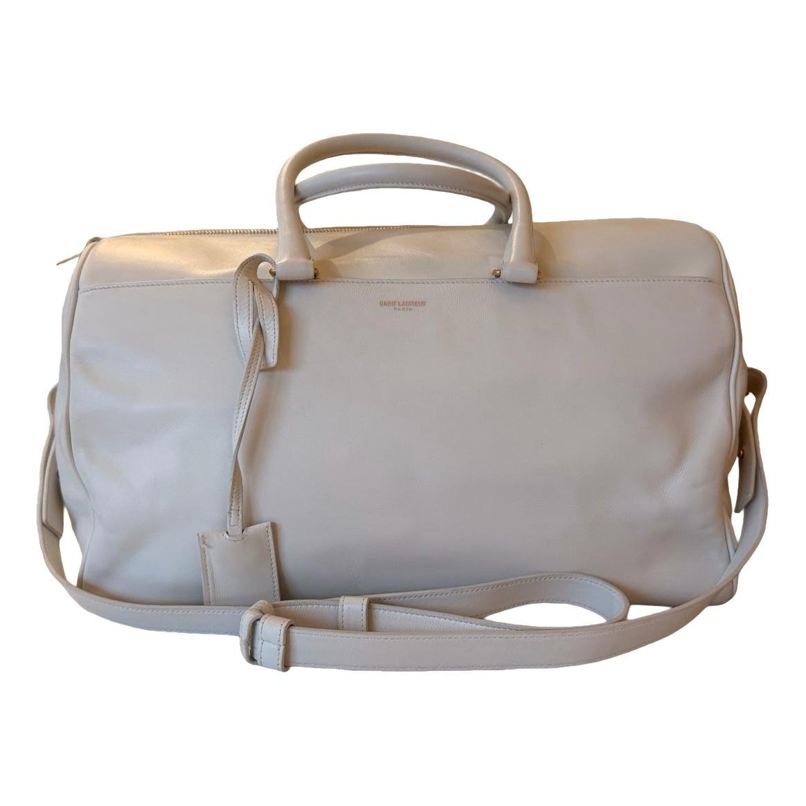 Duffle leather handbag