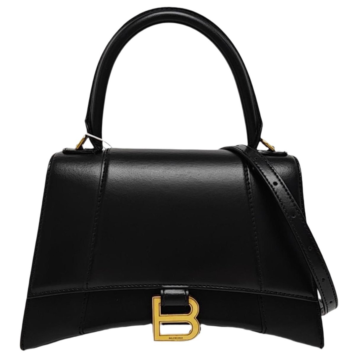 Hourglass leather handbag