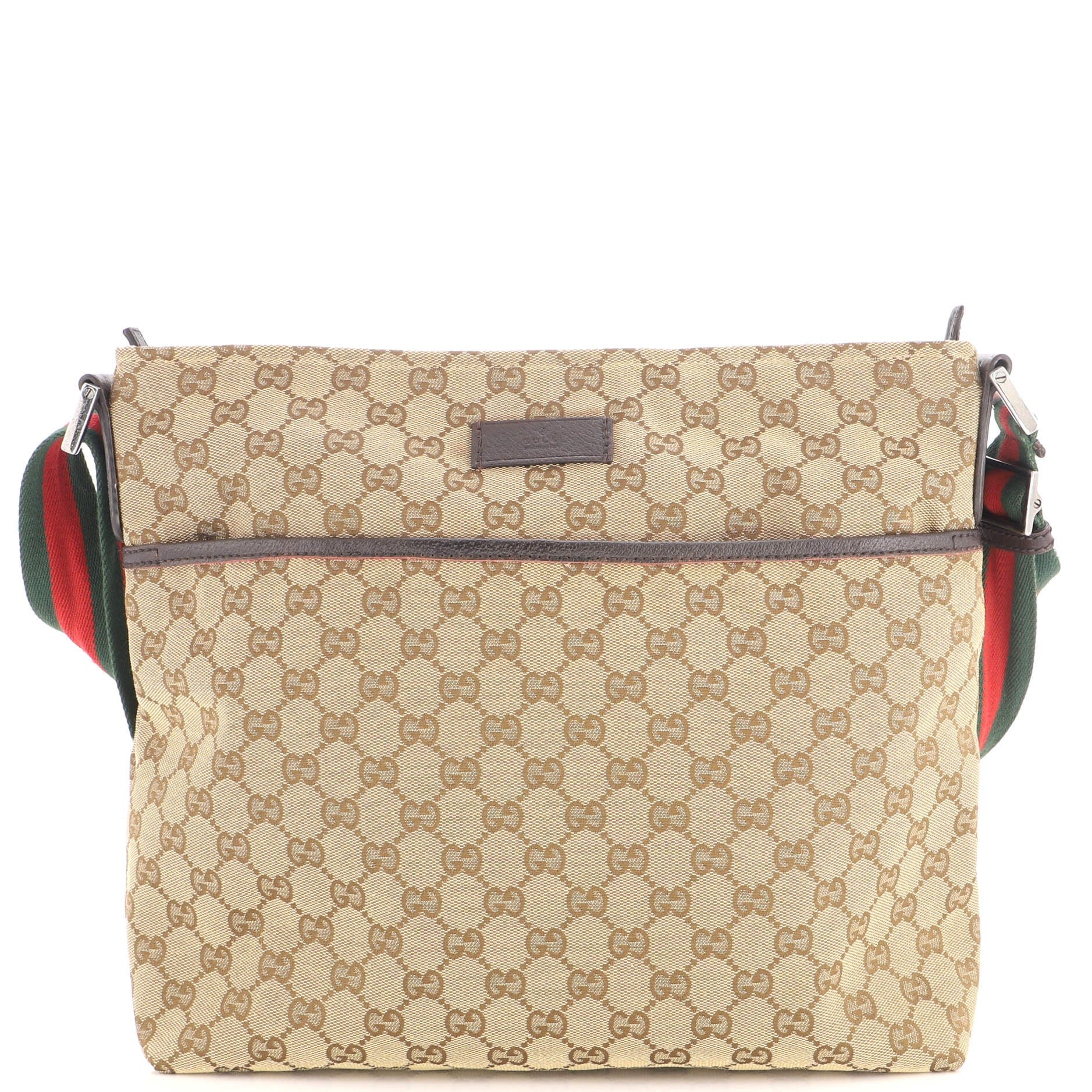 Front Pocket Web Messenger GG Canvas Medium