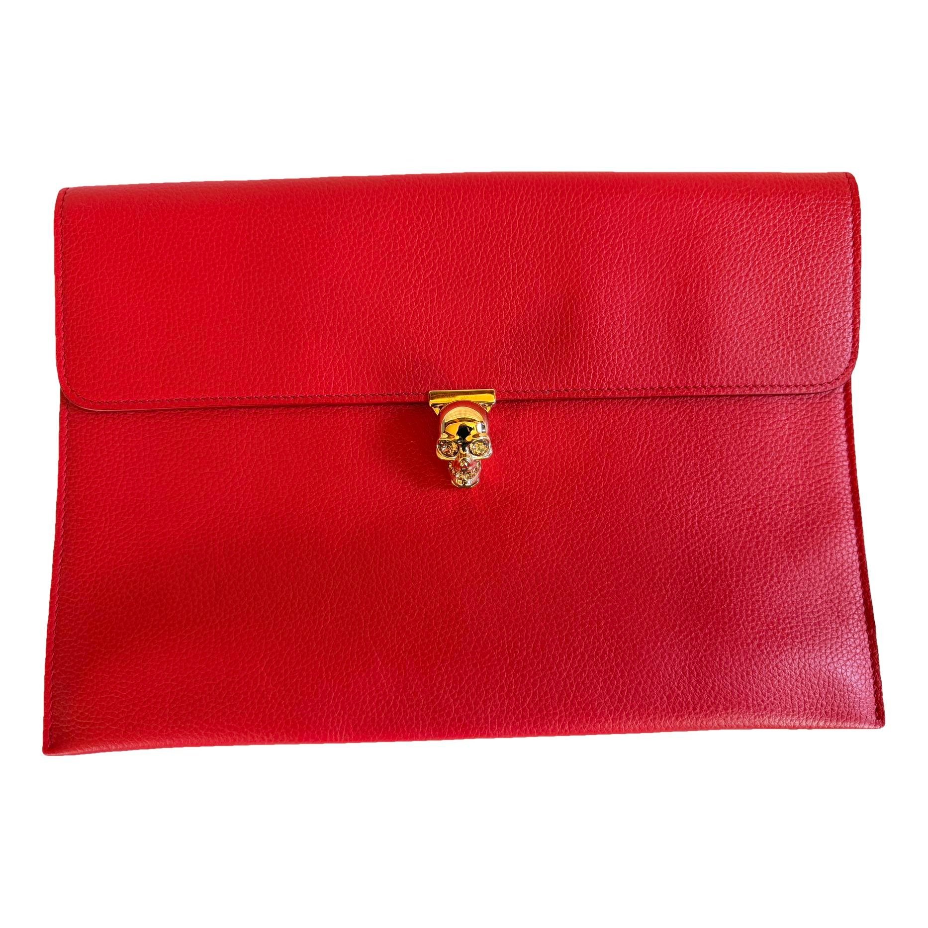 Leather clutch bag