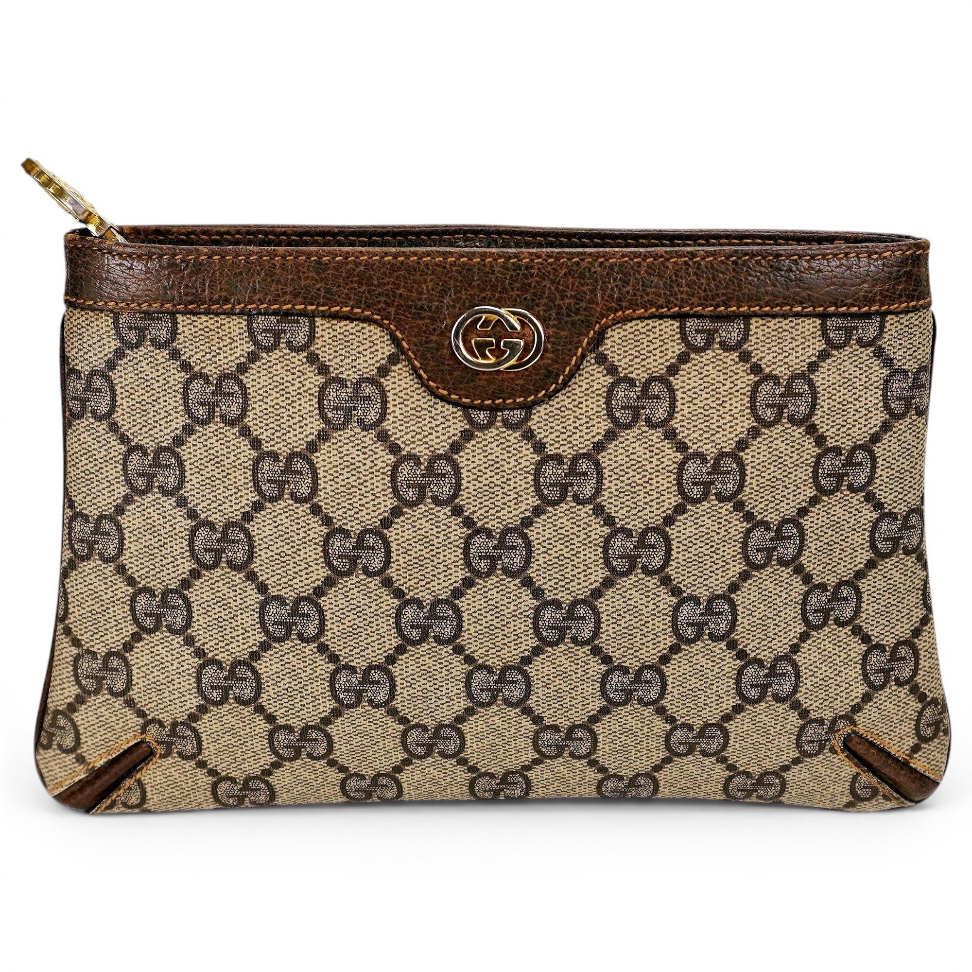 Leather clutch bag
