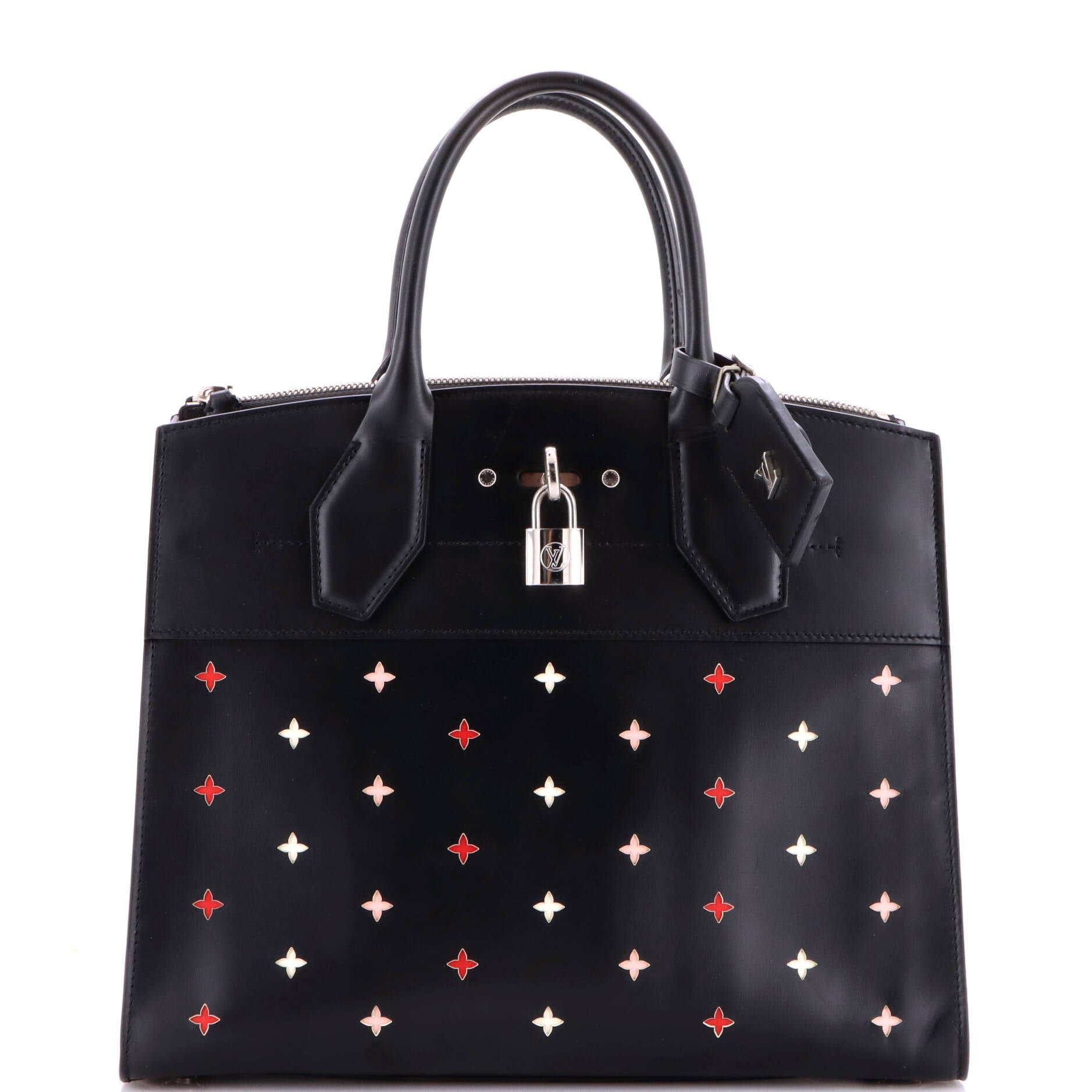City Steamer Handbag Limited Edition Blooming Perforated Leather MM