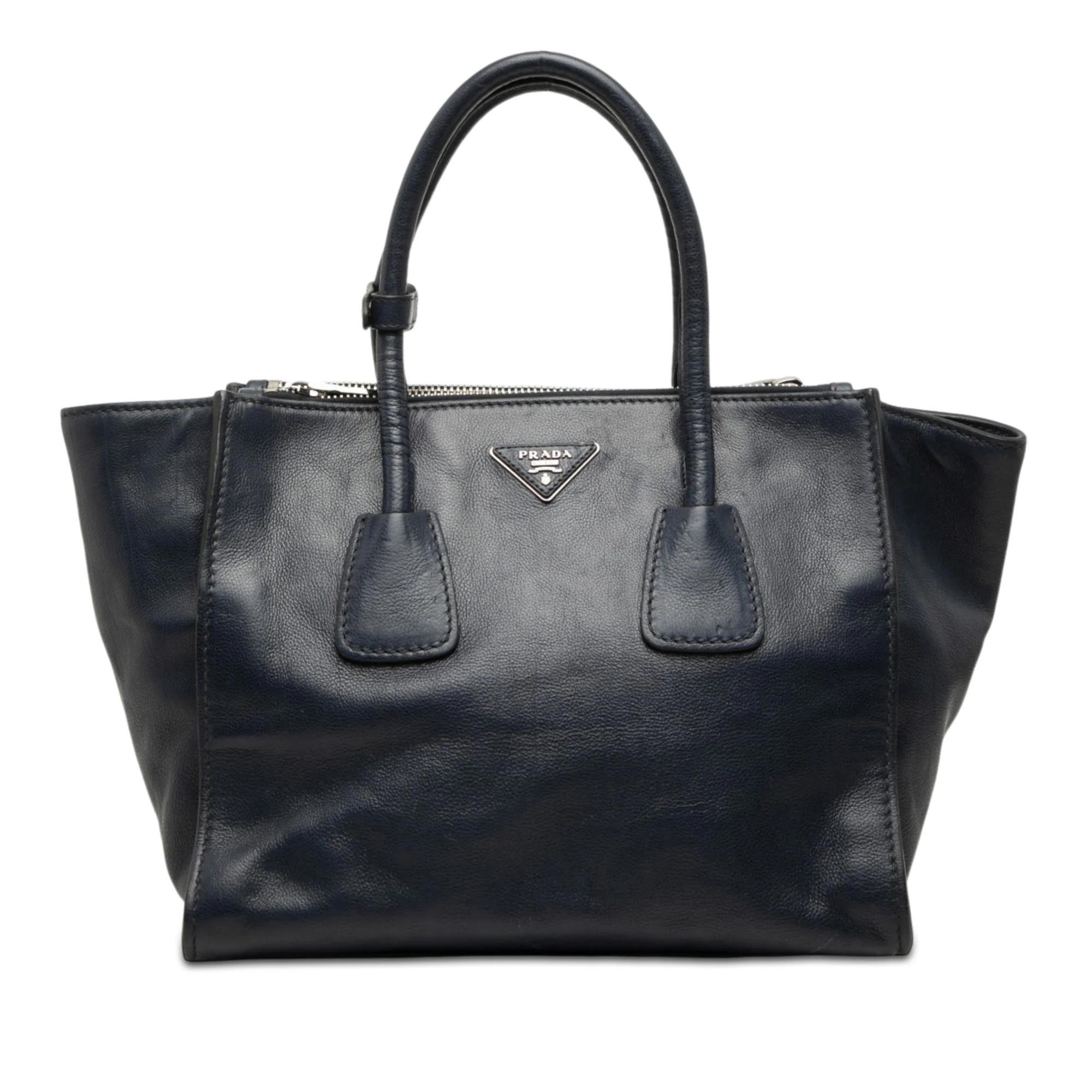 Double leather satchel