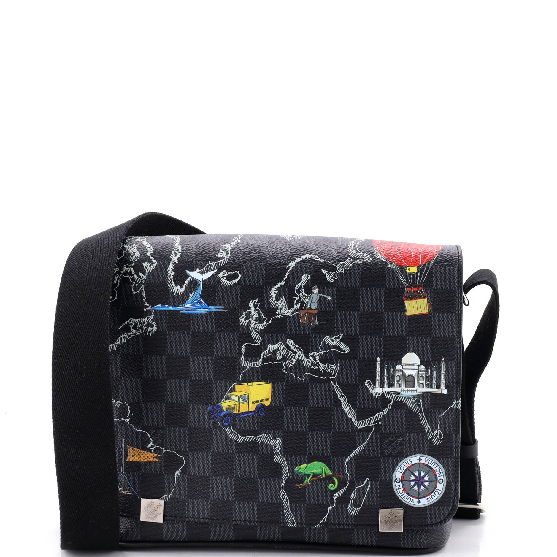 District NM Messenger Bag Limited Edition Renaissance Map Damier Graphite PM