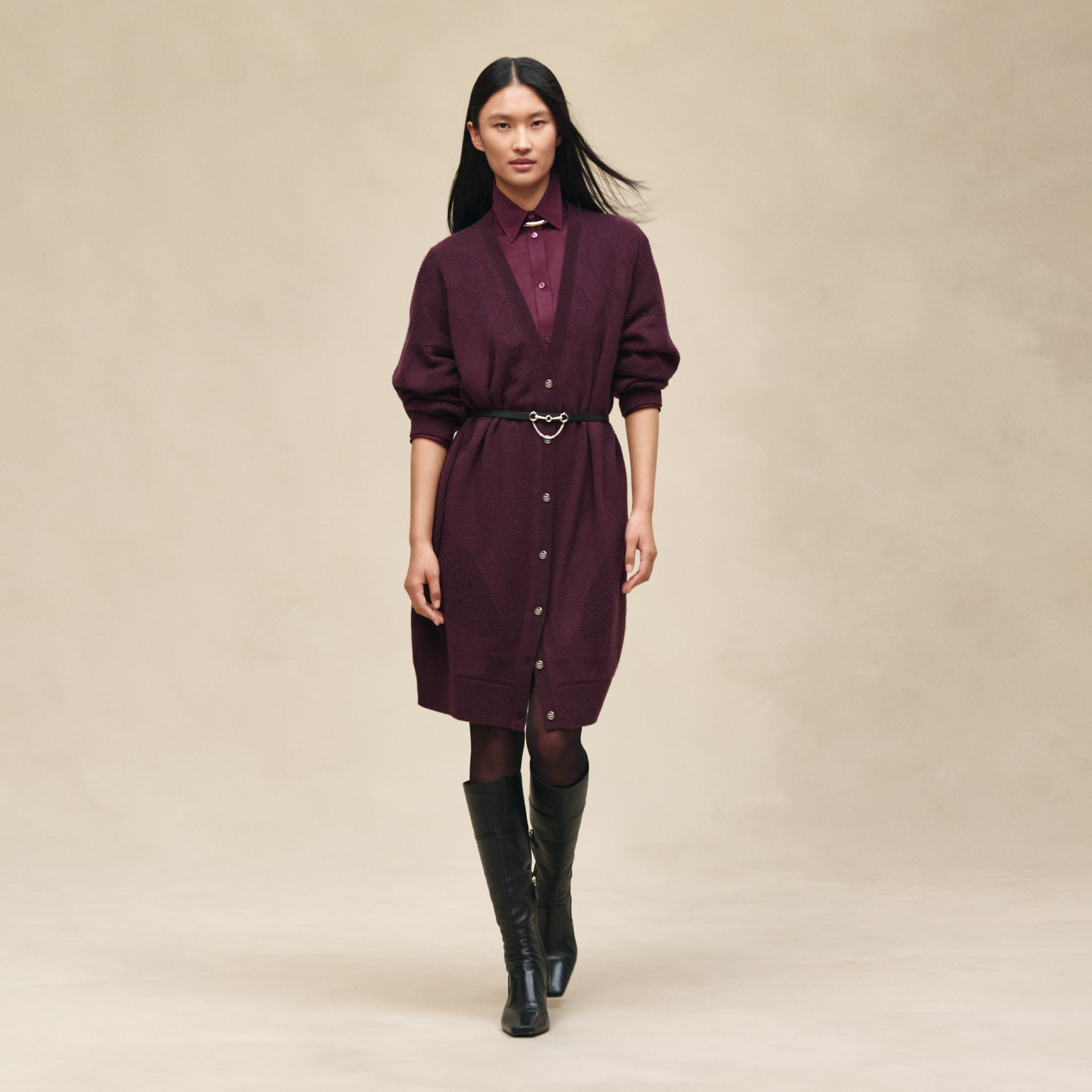 Long cashmere cardigan