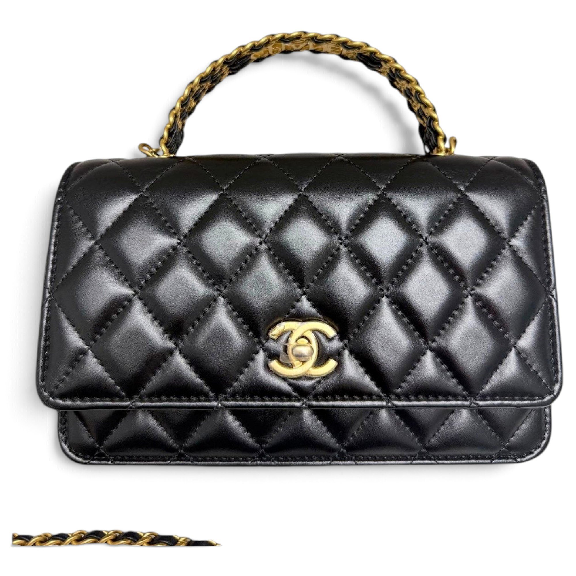 Wallet On Chain leather crossbody bag