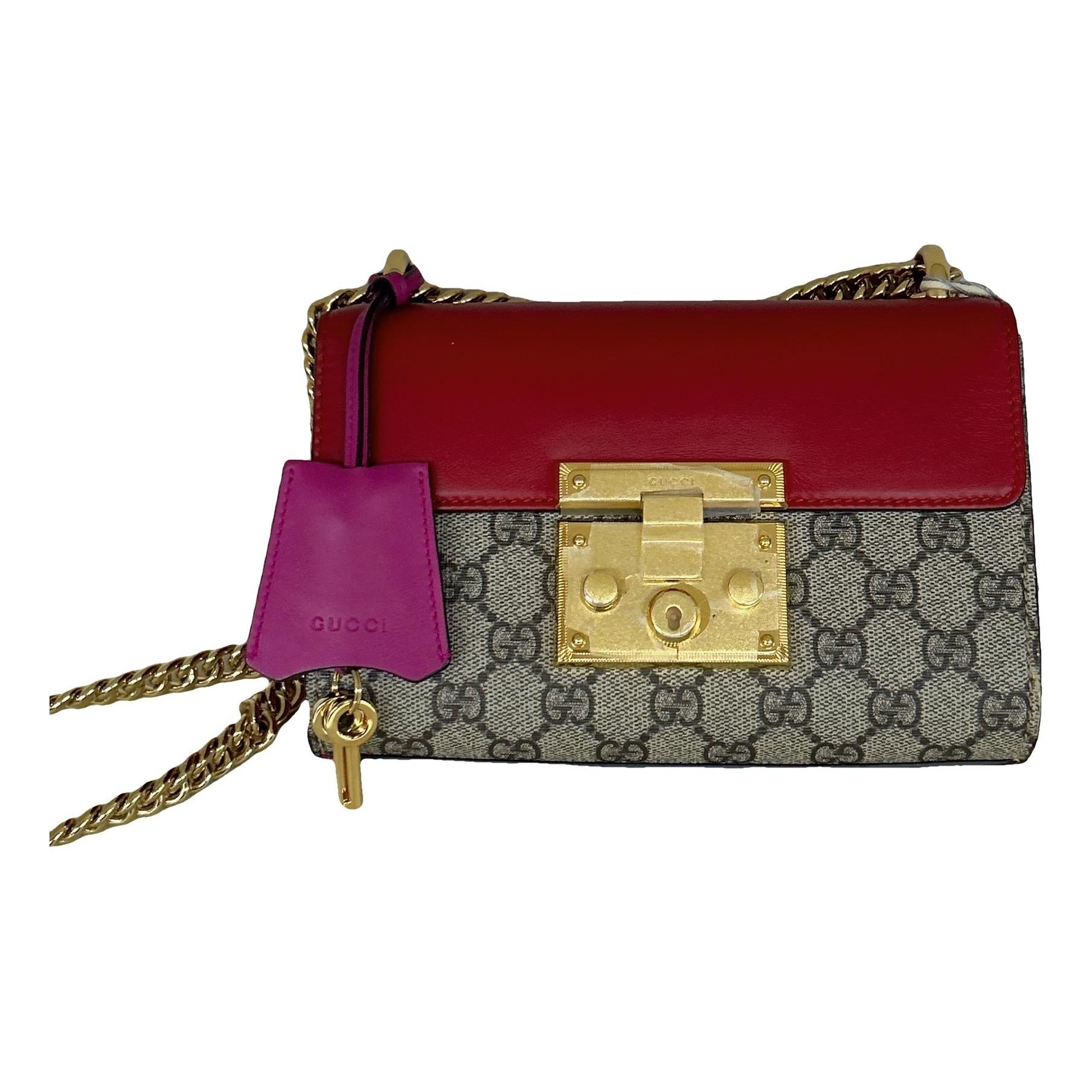 Padlock leather crossbody bag