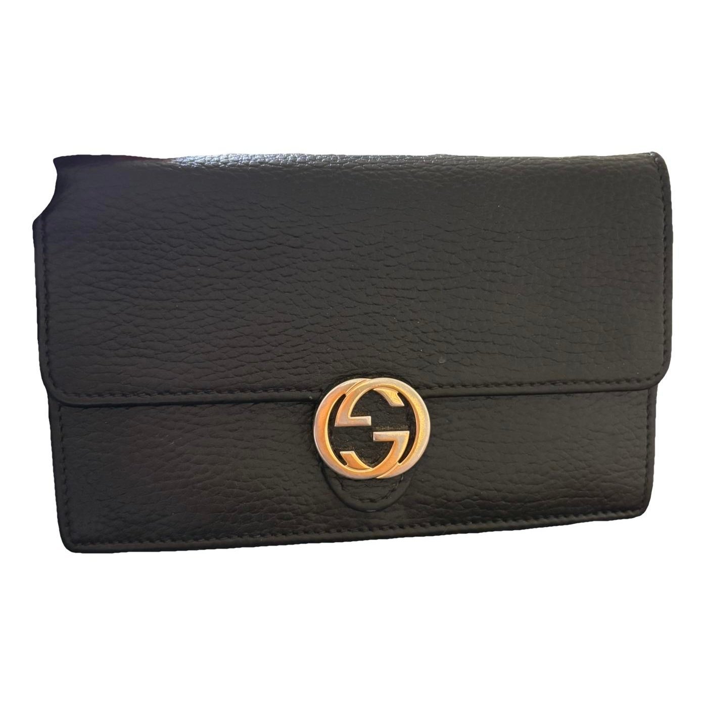 Leather clutch bag