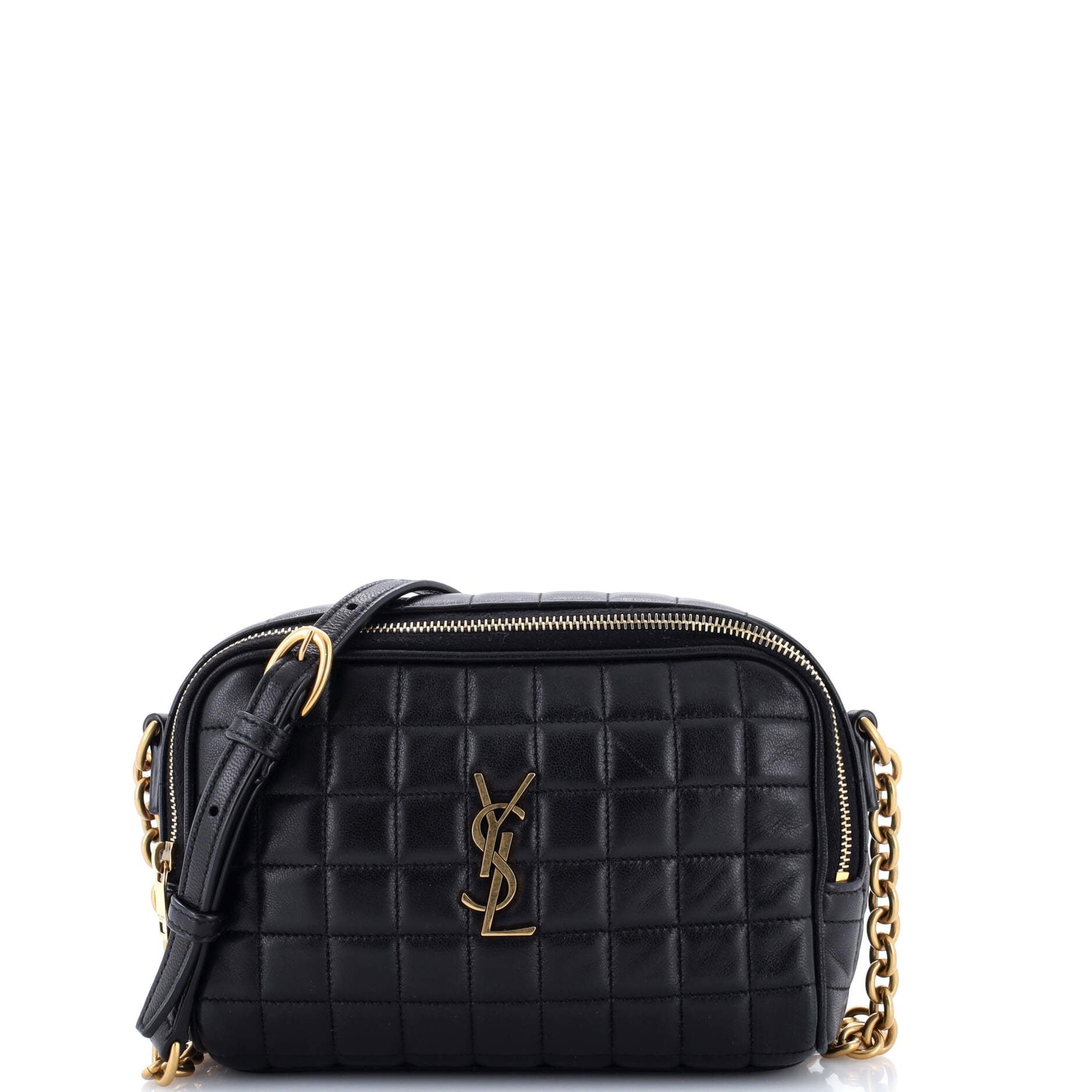 Saint Laurent Cassandre Chain Camera Bag Quilted Leather Mini