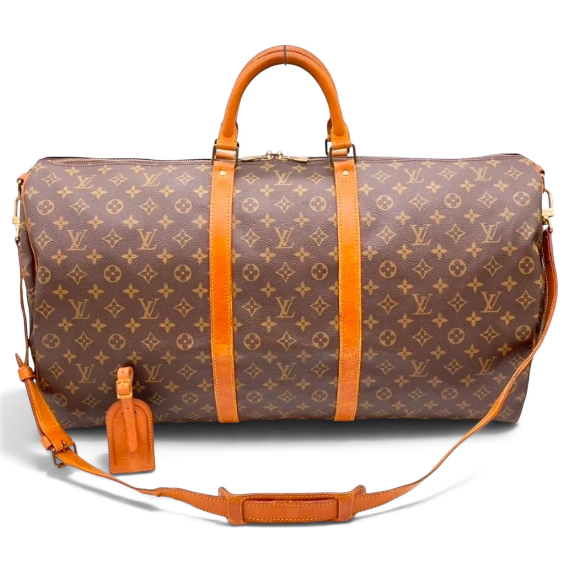 Louis Vuitton Keepall leather travel bag