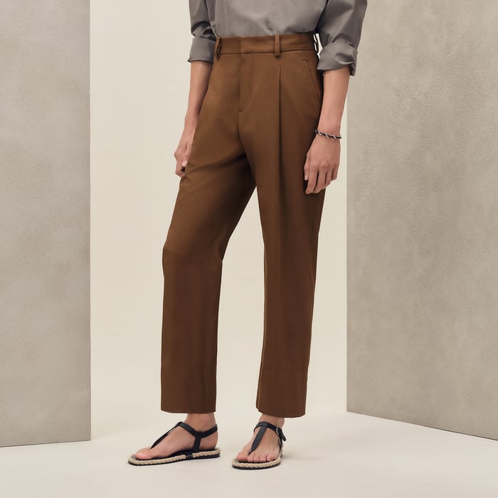 Caramel Pleated Palerme Pants