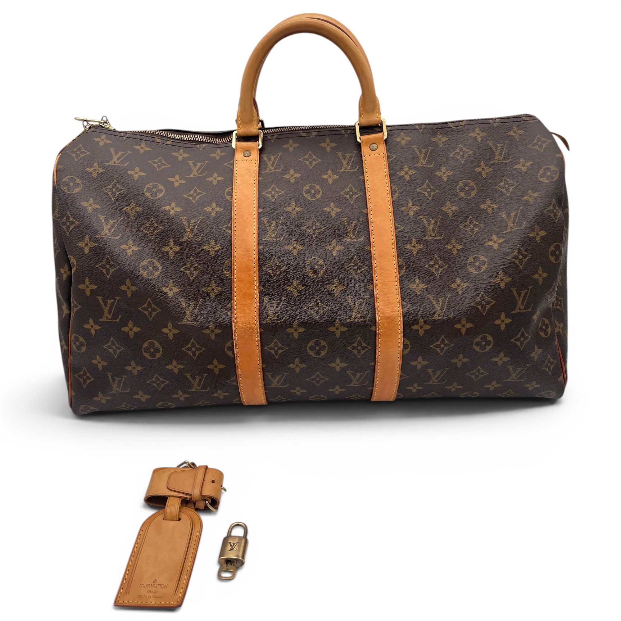 Keepall leather travel bag