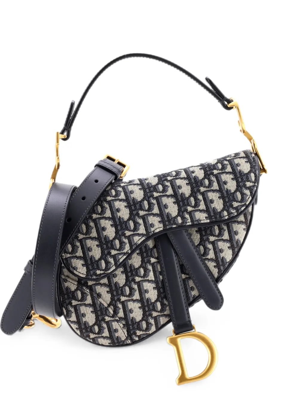 Saddle Handbag with Strap Oblique Canvas Mini shoulder bag