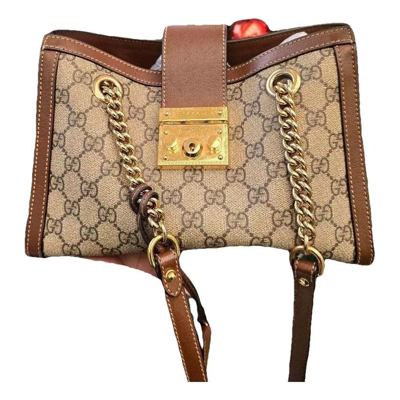Padlock leather handbag