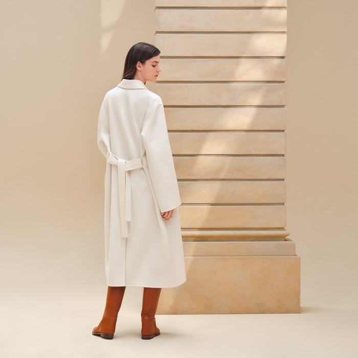 Blanc Naturel Cashmere Wrap Coat