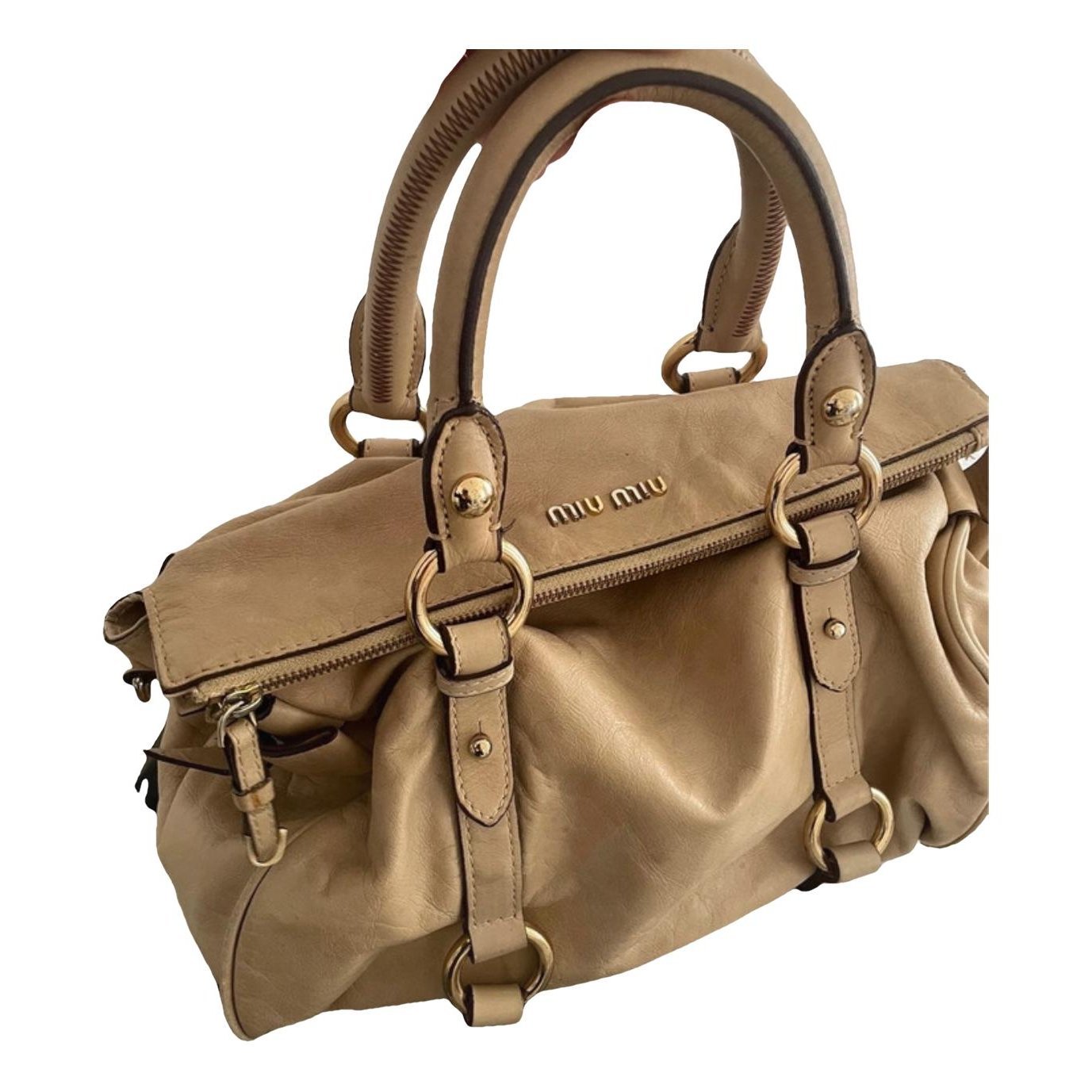 Bow bag leather handbag