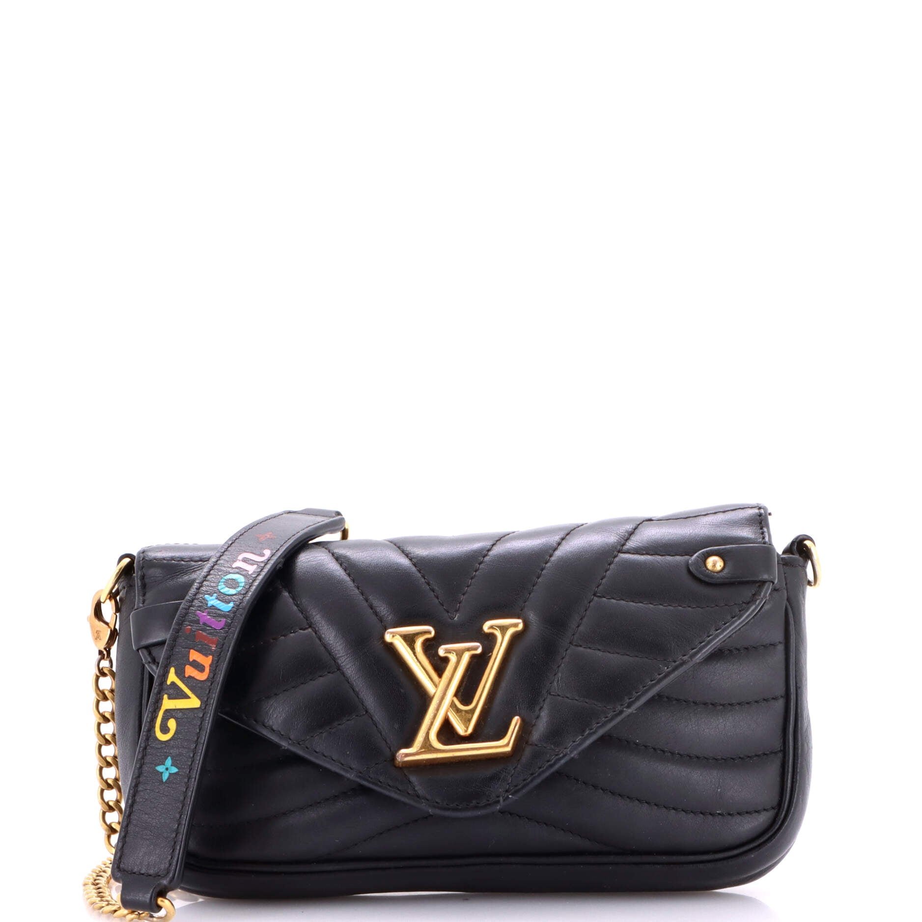 New Wave Chain Pochette Quilted Leather