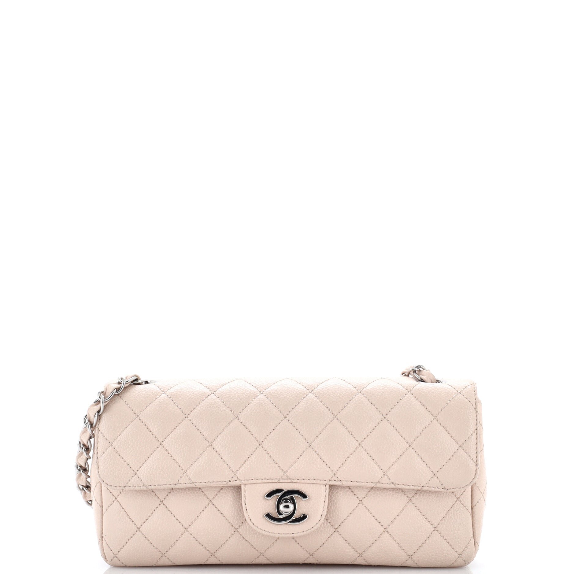 Chanel Classic Single Flap Bag Quilted Caviar East West