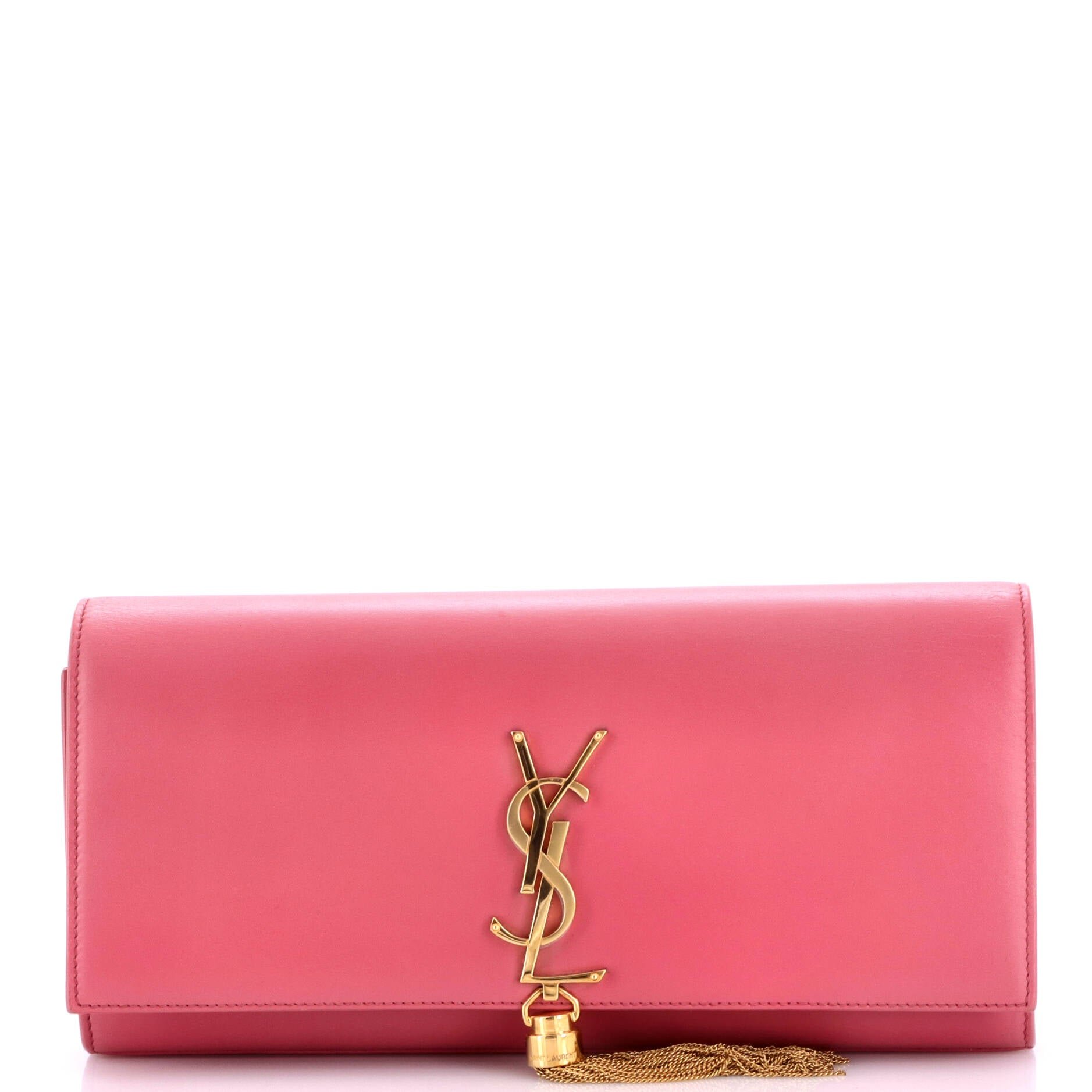 Classic Monogram Tassel Clutch Leather Long