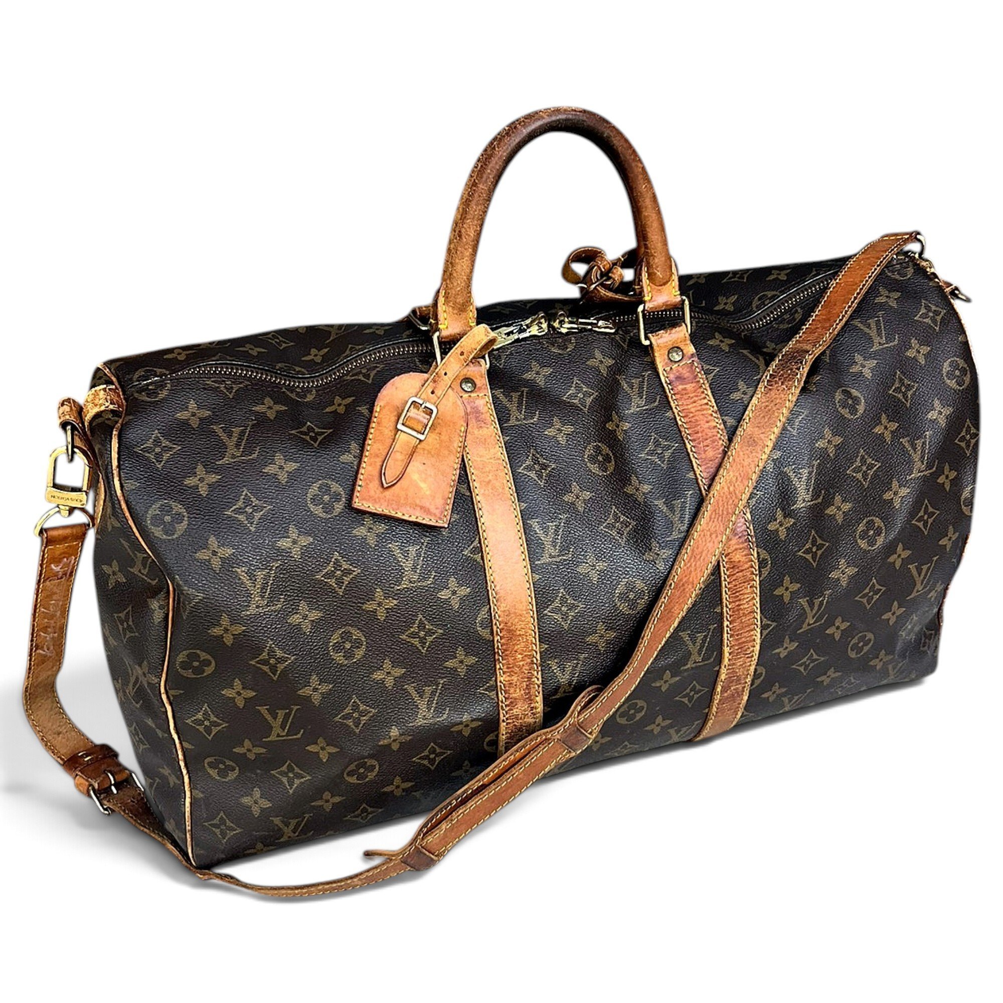 Keepall leather travel bag