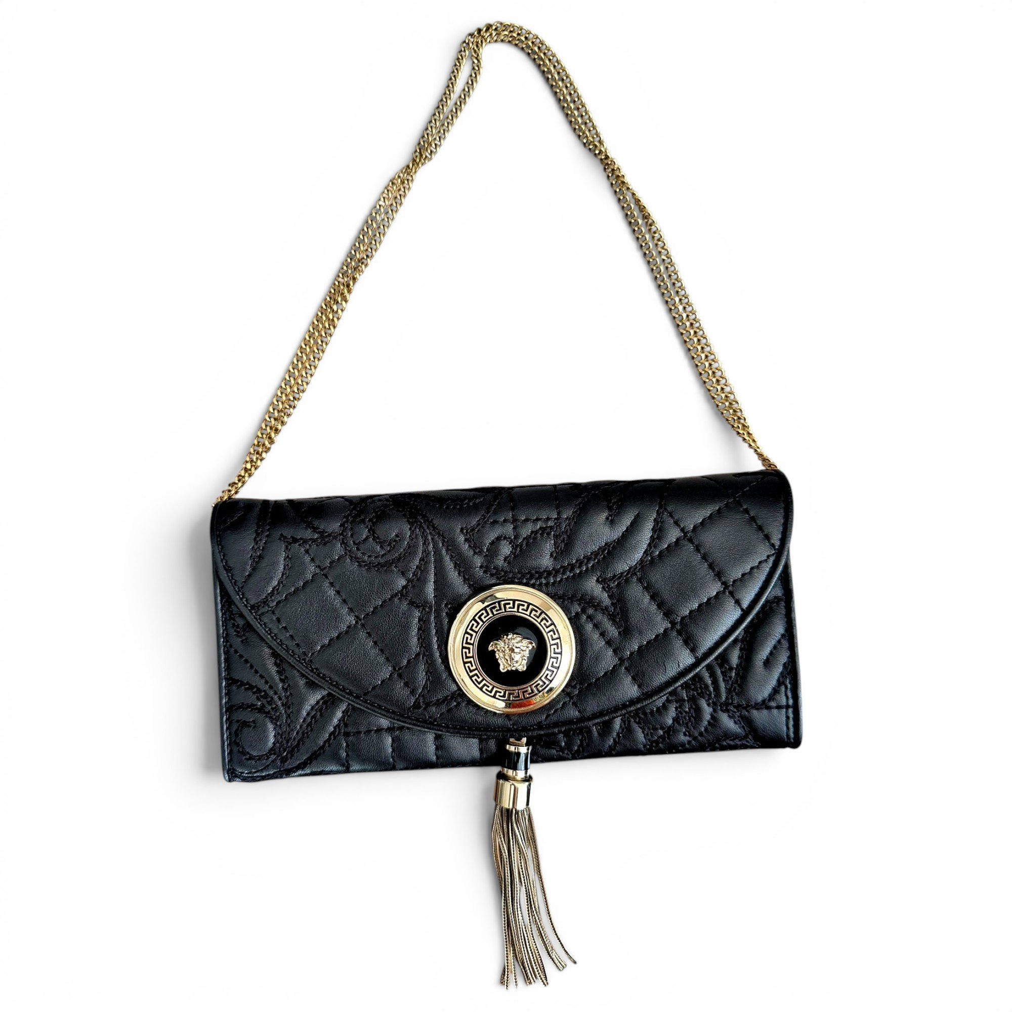 Leather clutch bag